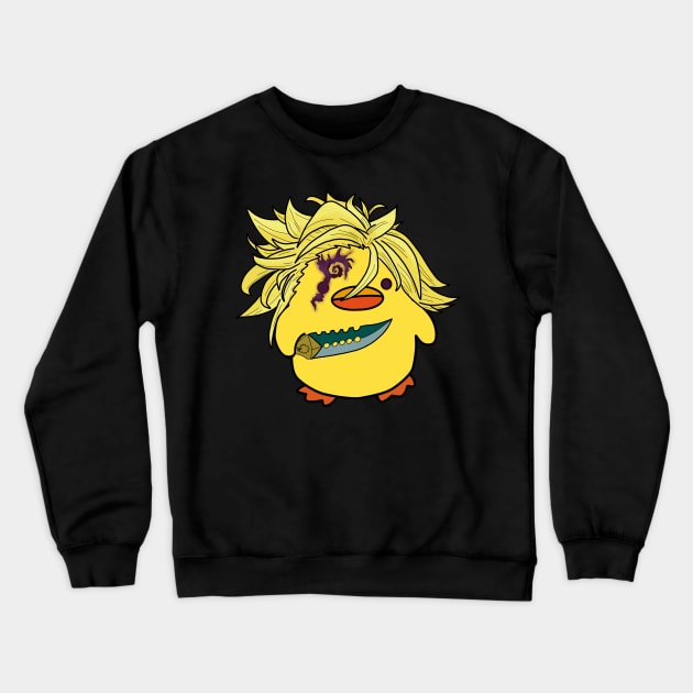 Nanatsu Demon Mark, Duck with knife Crewneck Sweatshirt by Anime Meme's